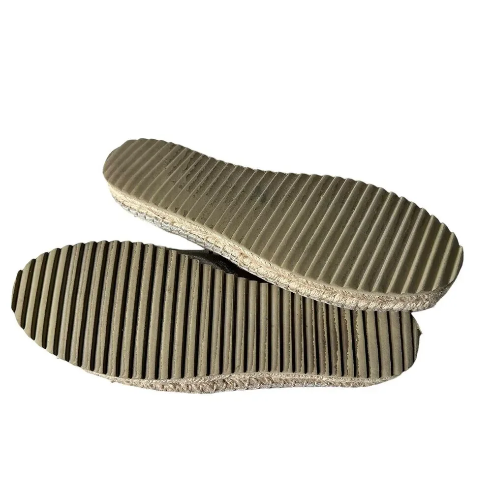 Karl Lagerfeld‎ Metallic Silver Espadrille Slides Slip on Shoes Women Size 7.5